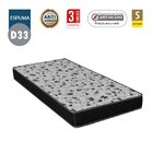 Cama Box Baú Solteiro Sintético Preto + Colchão Espuma D33 Bo