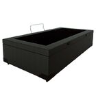 Cama Box Baú Solteiro Sintético Preto Com 78cm De Largura