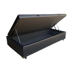 Cama Box Baú Solteiro Sintético Preto Com Pistão A Gás - Estr