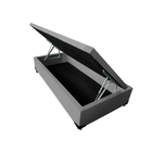 Cama Box Bau Solteiro Suede (0.78x1.88) Cinzachumbo