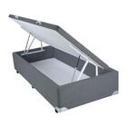 Cama Box Bau Solteiro Suede (0.78x1.88) Cinzachumbo