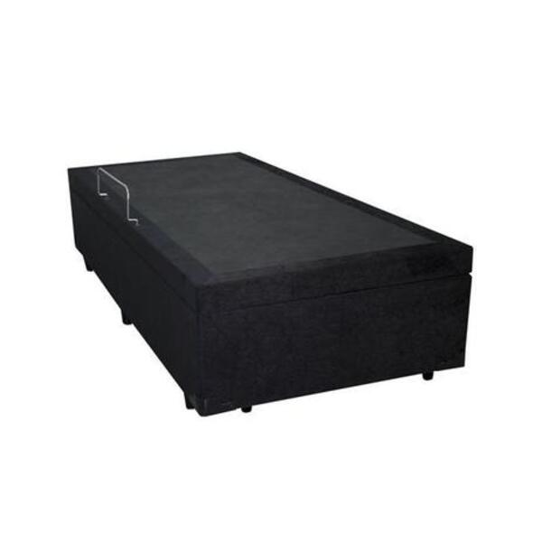 Cama Box Bau Solteiro Suede (0.78x1.88) Preto