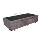 Cama Box Baú Solteiro Suede Cinza Com 78cm De Largura