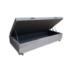 Cama Box Baú Solteiro Suede Cinza Com Pistão A Gás - Estrutur