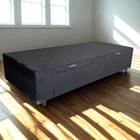 Cama Box Baú Solteiro Suede Preto Com Pistão A Gás - Estrutur