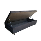 Cama Box Baú Solteiro Suede Preto Com Pistão A Gás - Imperium