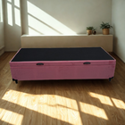 Cama Box Baú Solteiro Suede Rosé Com Pistão A Gás - Imperium