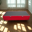 Cama Box Baú Solteiro Suede Vermelho Com Pistão A Gás - Estru