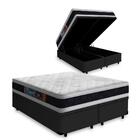 Cama Box Baú Super King + Colchão Espuma D45 Castor Black & W