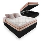 Cama Box Baú Super King Preta + Colchão Anjos De Molas Ensaca