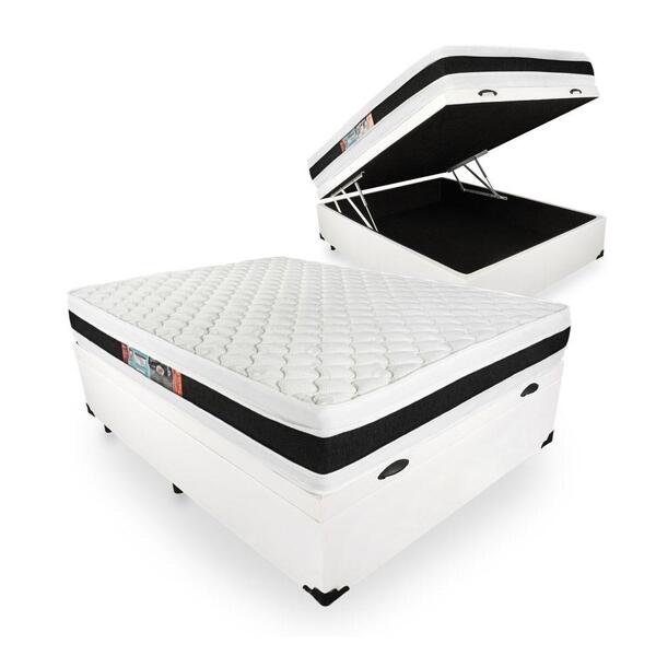 Cama Box Baú Viúva + Colchão De Espuma D45 - Castor - Black W