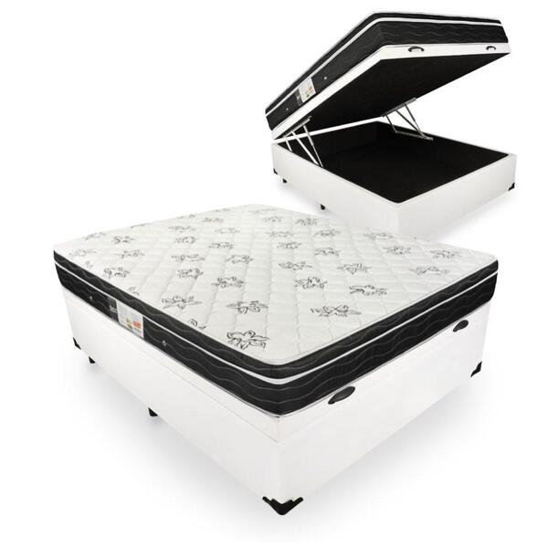 Cama Box Baú Viúva + Colchão Ortobom de Molas Physical Nanola