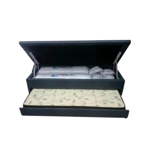 Cama Box Baú Viúva Com Auxiliar Para Colchão 128x188x46cm