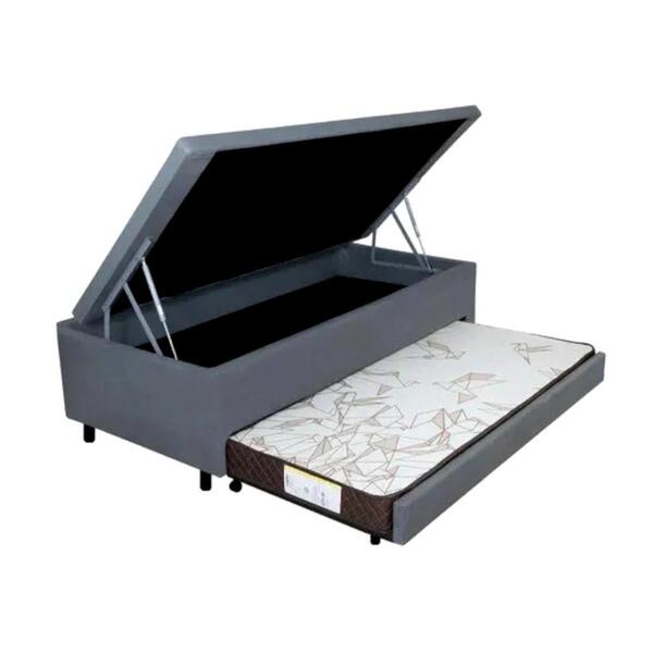 Cama Box Baú Viúva Com Auxiliar Para Colchão 128x188x46cm