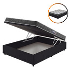 Cama Box Baú Viúva Preta + Colchão Washington Espuma D23 Liso