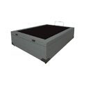 Cama Box Baú Viúvão Blindado Linhão Cinza Com 128cm De Largura