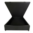 Cama Box Baú Viúvão Blindado Sintético Preto Com 128cm De Lar