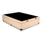 Cama Box Baú Viúvao Linhão Bege Com 128cm De Largura