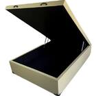 Cama Box Baú Viúvao Sintético Bege Com 128cm De Largura