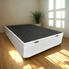 Cama Box Baú Viuvão Sintético Bege Com Pistão A Gás - Estrutu