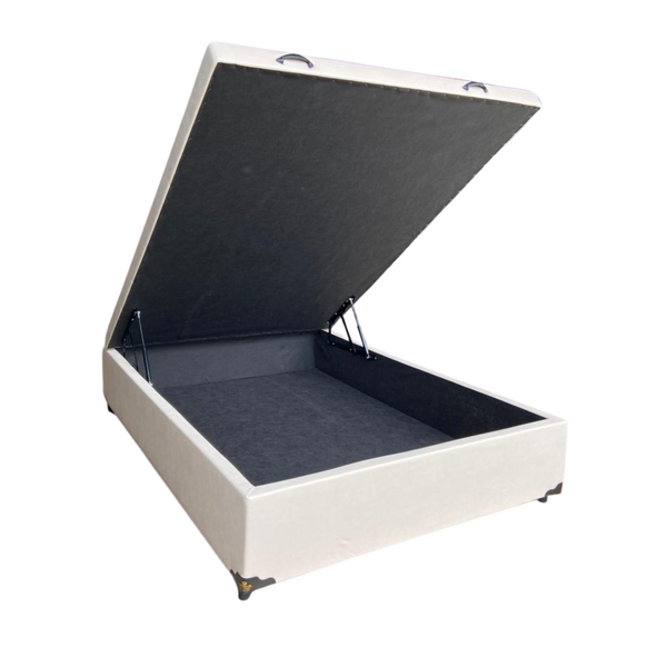 Cama Box Baú Viuvão Sintético Bege Com Pistão A Gás - Imperiu