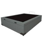 Cama Box Baú Viúvao Sintético Cinza Com 128cm De Largura