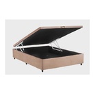 Cama Box Baú Viúvao Suede Rosé  Com 128cm De Largura