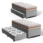 Cama Box Bicama + Colchão Anjos De Molas Ensacadas Solteiro C
