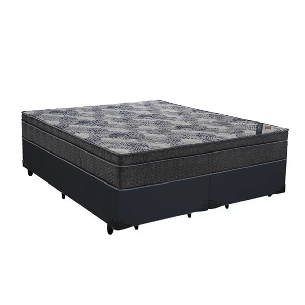Cama Box Bipartido Casal + Colchão Ortobom Iso Molas Superpoc