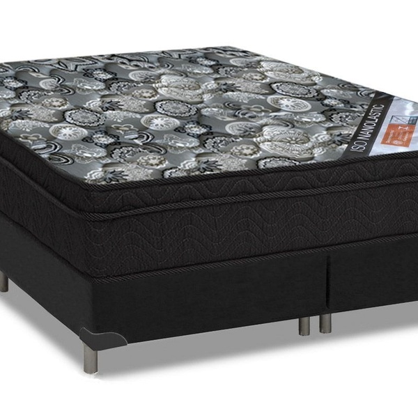 Cama Box Bipartido Casal + Colchão Ortobom Molas Iso Nanolast