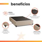 Cama Box Casal 1,38m Com 38cm De Altura Suede Prince Bege