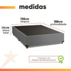 Cama Box Casal 1,38m Com 38cm De Altura Suede Prince Cinza
