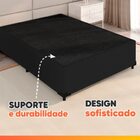 Cama Box Casal 1,38m Com 38cm De Altura Suede Prince Preto