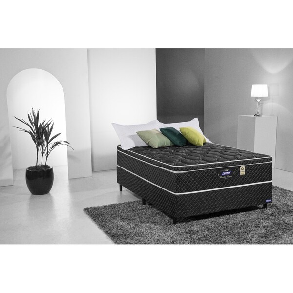Cama Box Casal 138cm Pérola Negra Gazin Colchões Megasul