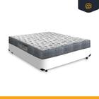 Cama Box Casal + Cabeceira Iris E Colchão Casal Ortobom Iso 1