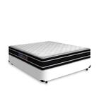 Cama Box Casal + Colchão De Espuma D33 - Black White Double F