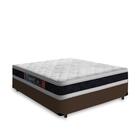 Cama Box Casal + Colchão De Espuma D45 Castor Black White Dou