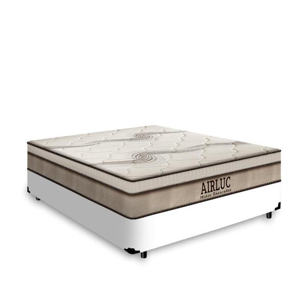 Cama Box Casal + Colchão De Molas Ensacadas Gazin Airluc 138cm