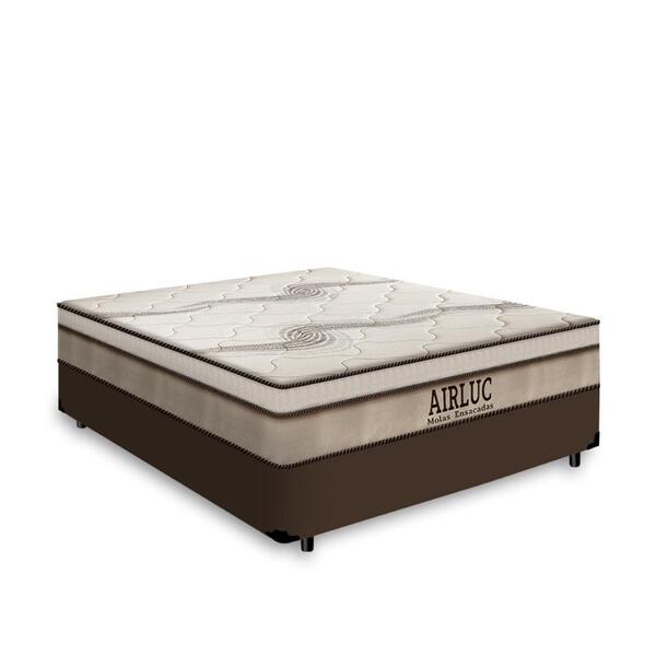 Cama Box Casal + Colchão De Molas Ensacadas Gazin Airluc 138cm