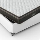 Cama Box Casal + Colchão Molas Ensacadas Couro Branco