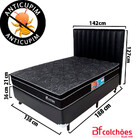 Cama Box Casal + Colchão Molas Ensacadas E Cabeceira 138x188x