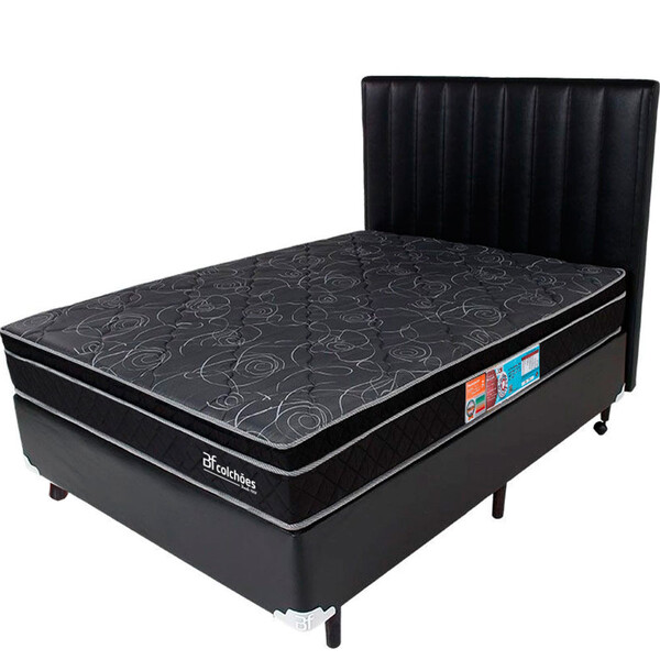 Cama Box Casal + Colchão Molas Ensacadas E Cabeceira 138x188x