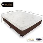 Cama Box Casal + Colchão Ortobom 138x188x47cm Marrom