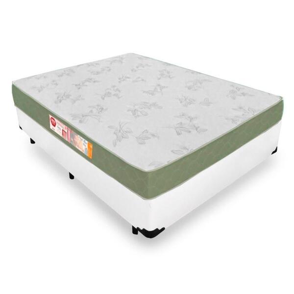 Cama Box Casal+ Colchão Castor 138x188x53cm Branco