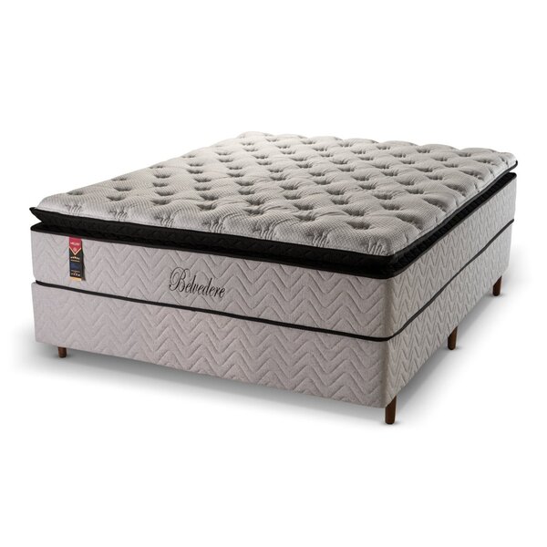 Cama Box Casal  Molas Ensacadas Belvedere 138x188x74 Cinza