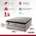 Cama Box Casal  Molas Ensacadas Belvedere 138x188x74 Cinza