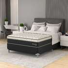 Cama Box Casal Amarilis Com Colchão D33 Preta E Branca
