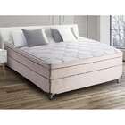 Cama Box Casal Áquila Com Colchão Casal Molas Verticóil Bege