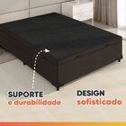 Cama Box Casal Baú Colchão Molas Flora Marrom / Branco