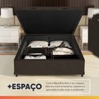 Cama Box Casal Baú Colchão Molas Flora Marrom / Branco